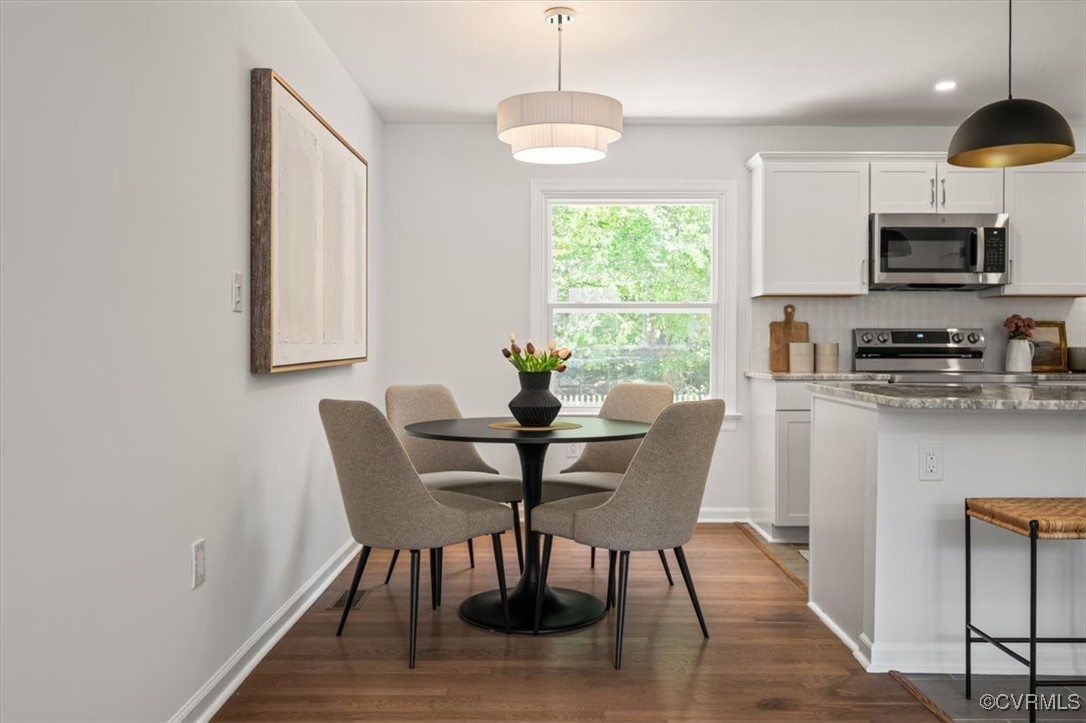 1533 Sandgate Road Midlothian, VA 23113 - Photo 7 of 47 Dining room with dark wood finished floors and bas
