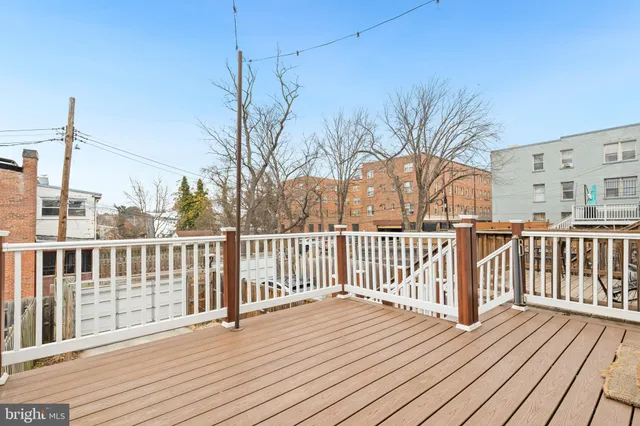 a view of deck with wooden floor and fence