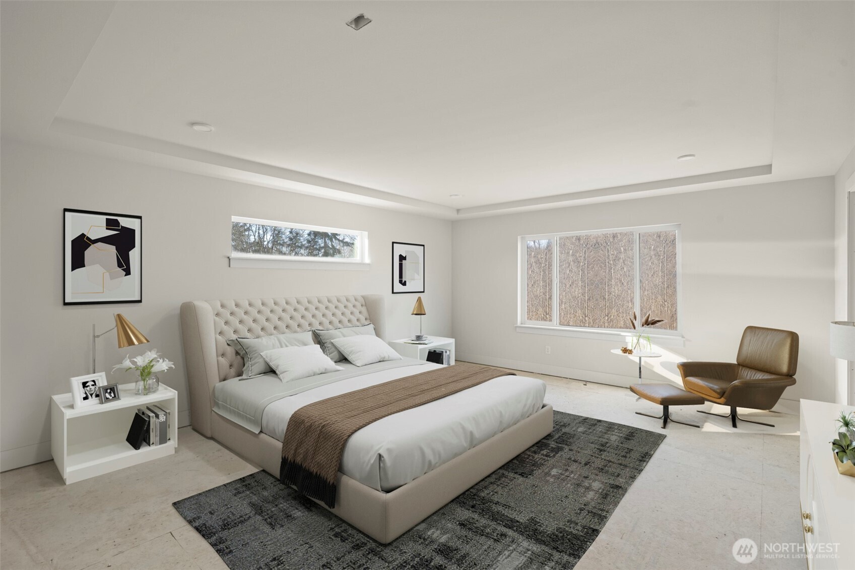 1729 214th Street Southeast Bothell, WA 98021 - Photo 7 of 8 a bedroom with a bed and wooden floor