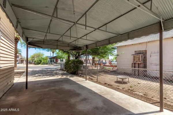 a view of a house with a patio
