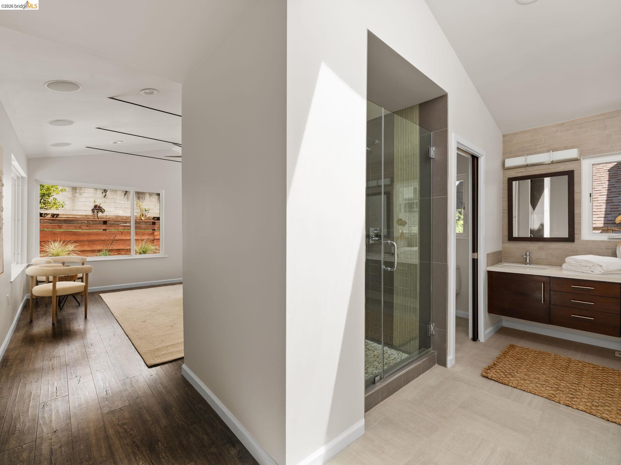 1471 Scenic Avenue Berkeley, CA 94708 - Photo 25 of 42 a view of an entryway with wooden floor and a livingroom