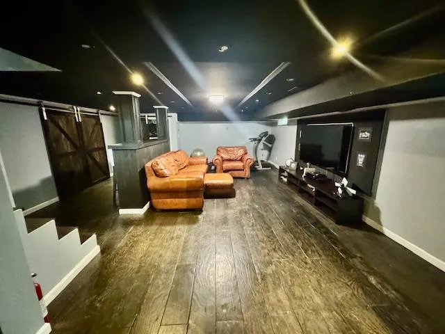 a living room with furniture