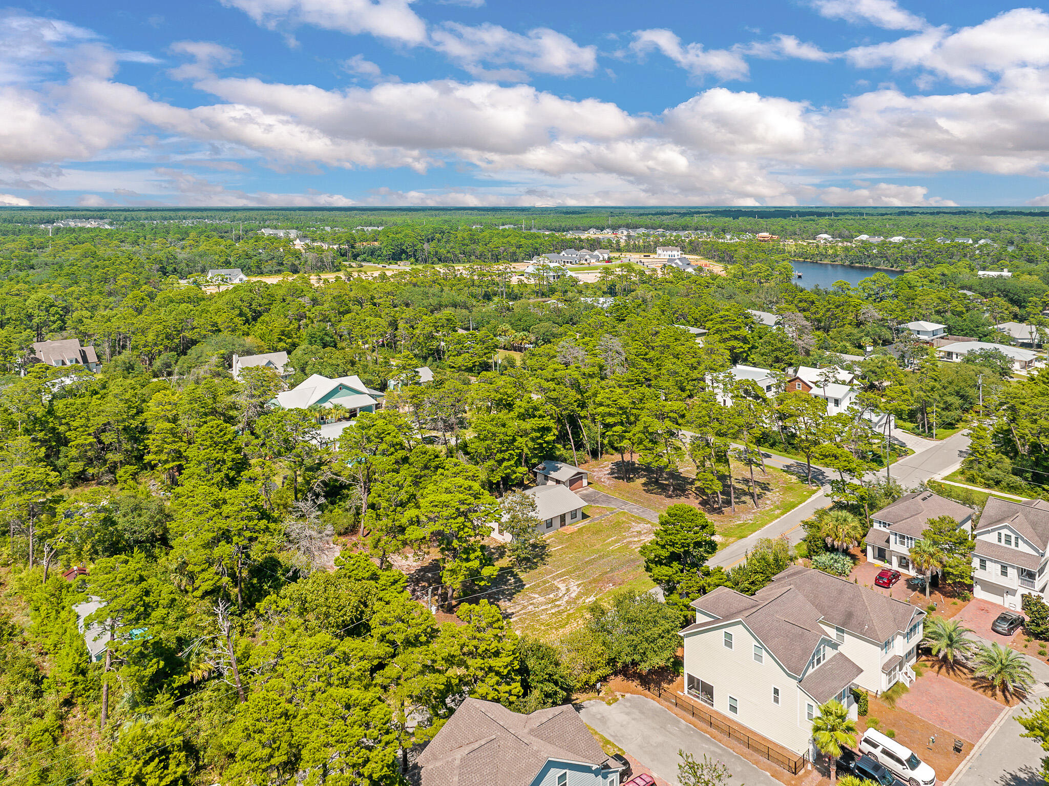 323 Pinewood Lane Inlet Beach, FL 32461 - Photo 35 of 50 an aerial view of residential houses with outdoor space and trees