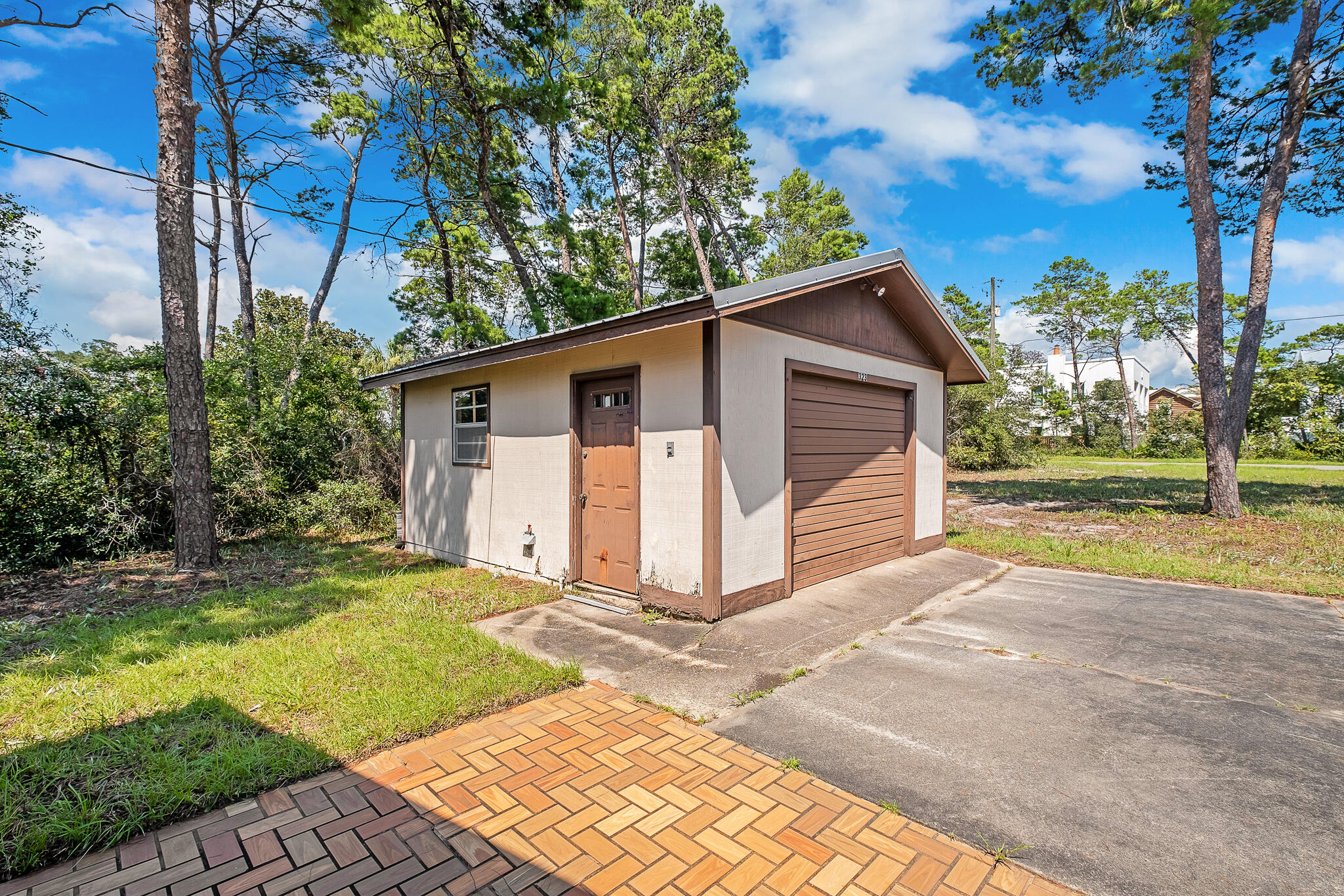 323 Pinewood Lane Inlet Beach, FL 32461 - Photo 4 of 50 a view of backyard with a garden and trees