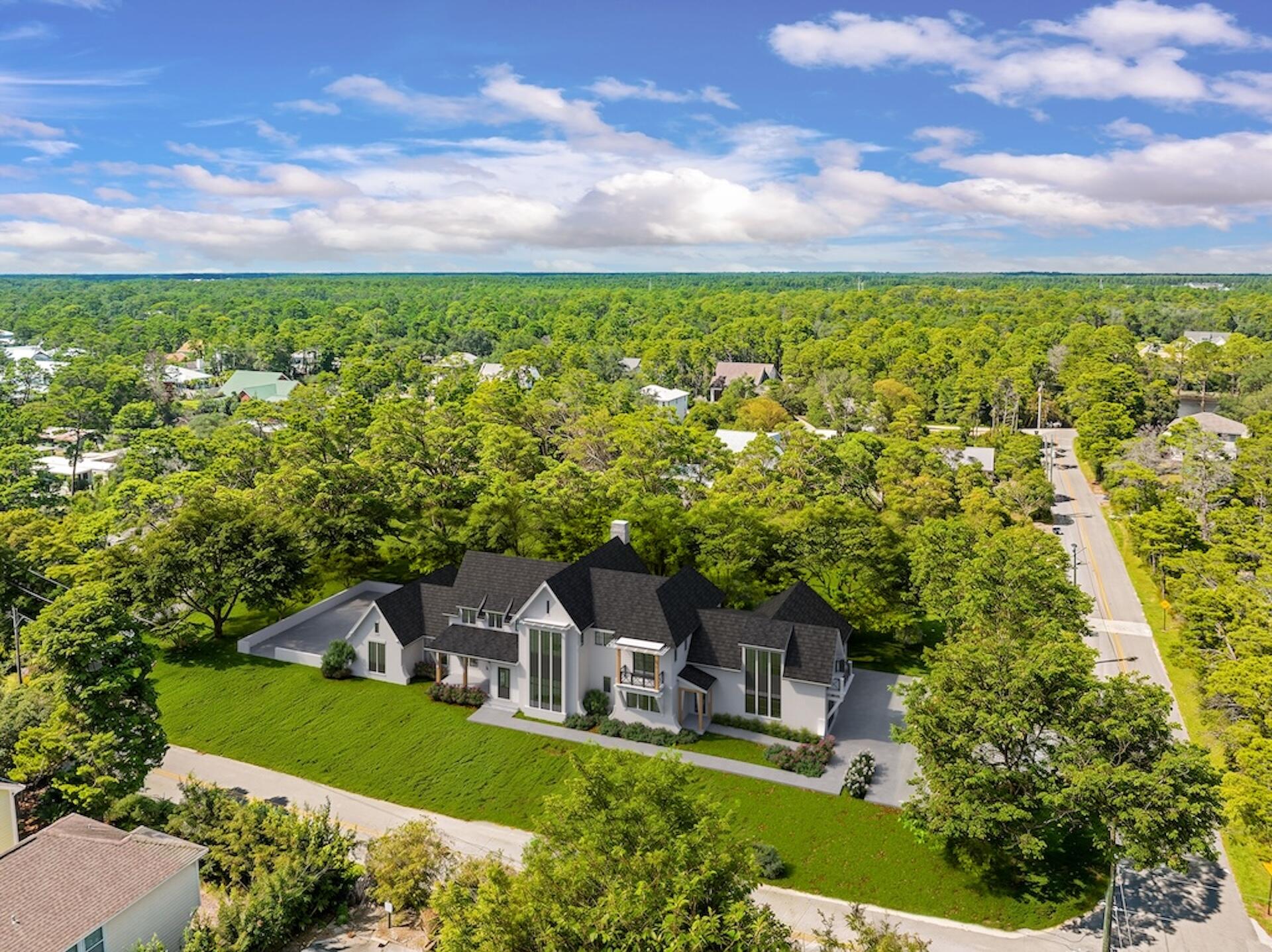 323 Pinewood Lane Inlet Beach, FL 32461 - Photo 50 of 50 an aerial view of a house with a garden