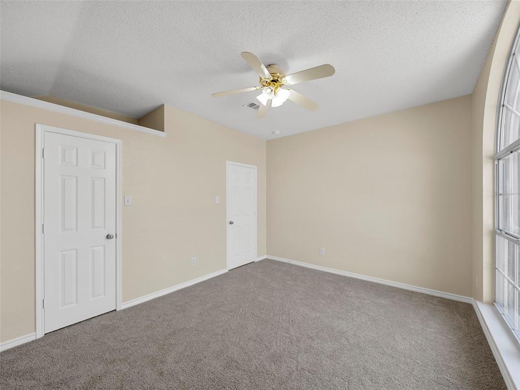 741 Aspen Court Allen, TX 75002 - Photo 35 of 40 Front upstairs bedroom with fresh paint, carpet, and ceiling fan