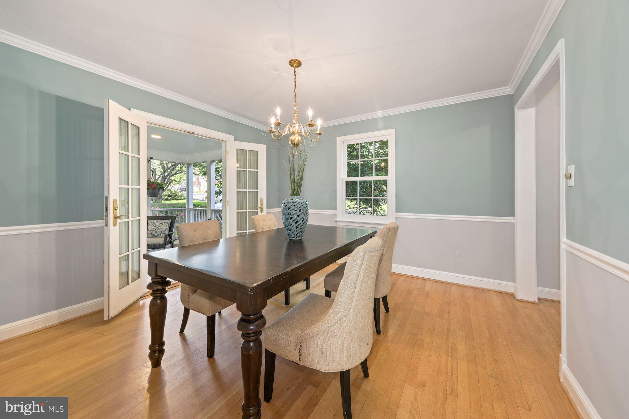9000 Walden Road Silver Spring, MD 20901 - Photo 11 of 59 Dining Room with French doors to screened in porch