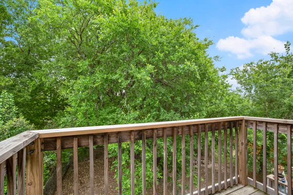 a view of a balcony with outdoor space