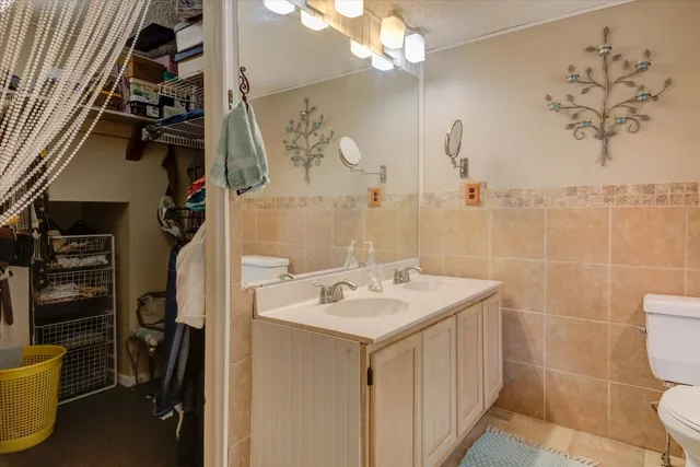 a room with a workspace