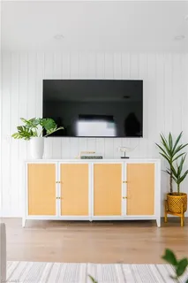 a living room with furniture