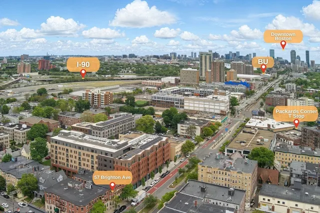 an aerial view of a city