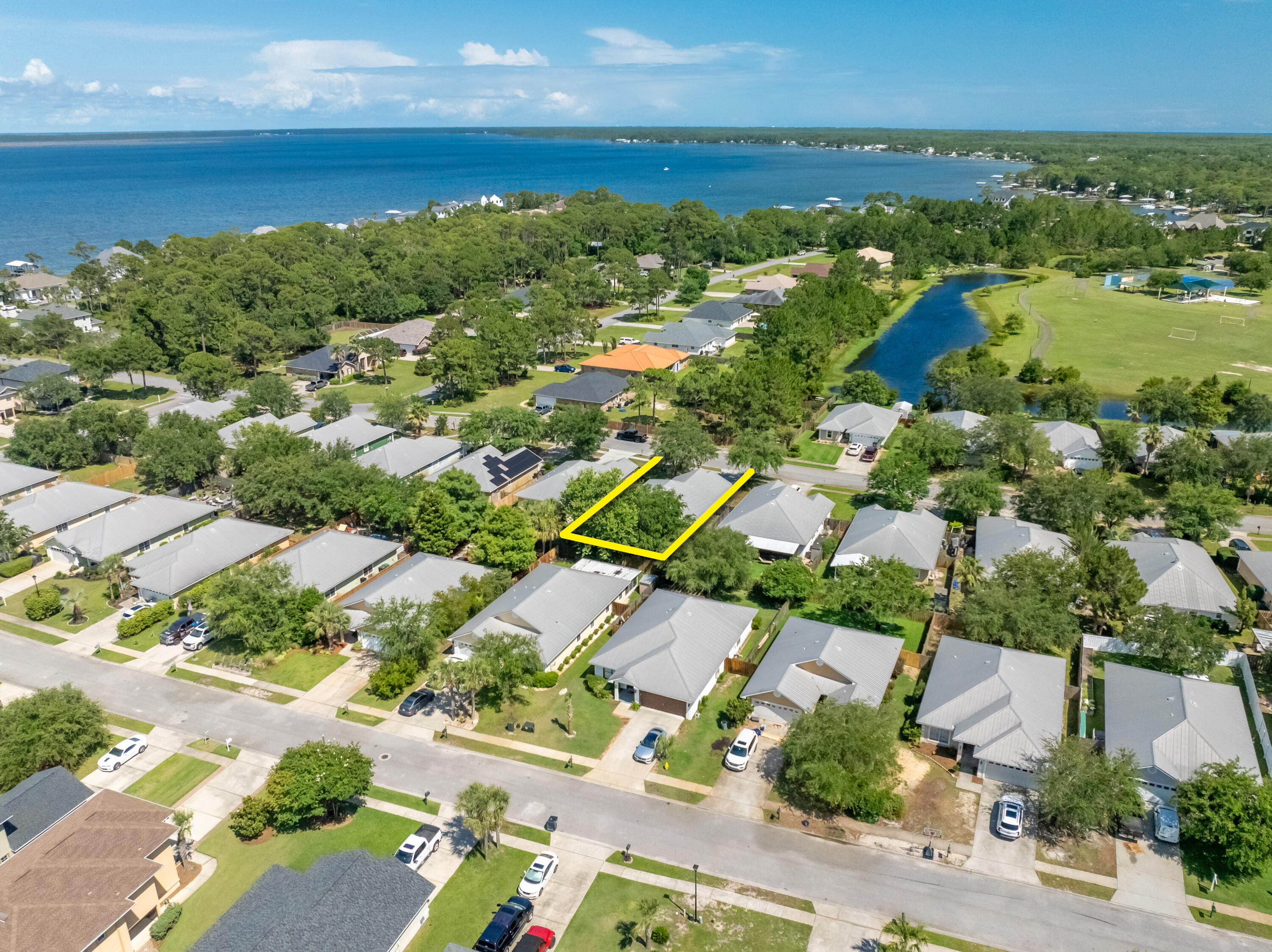 48 South Harborview Road Santa Rosa Beach, FL 32459 - Photo 2 of 35 an aerial view of residential houses with outdoor space and river