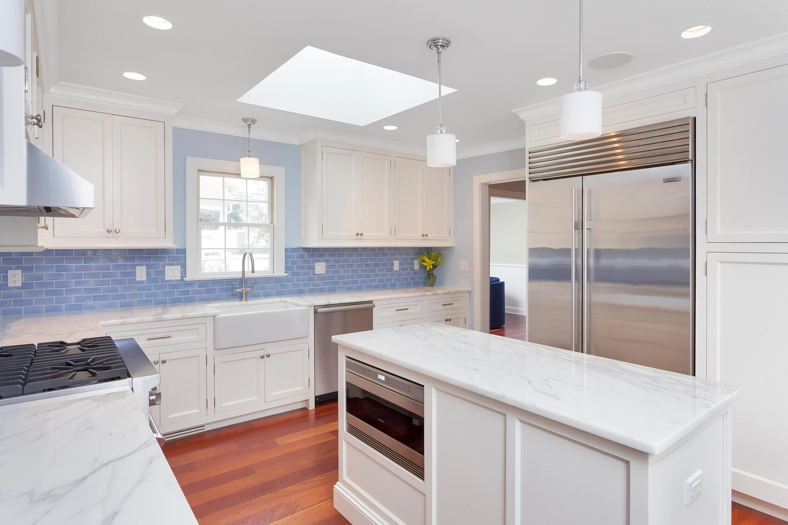 31 Meridian Road Rowayton, CT 06853 - Photo 6 of 18 a kitchen with a sink a counter top space stainless steel appliances and cabinets