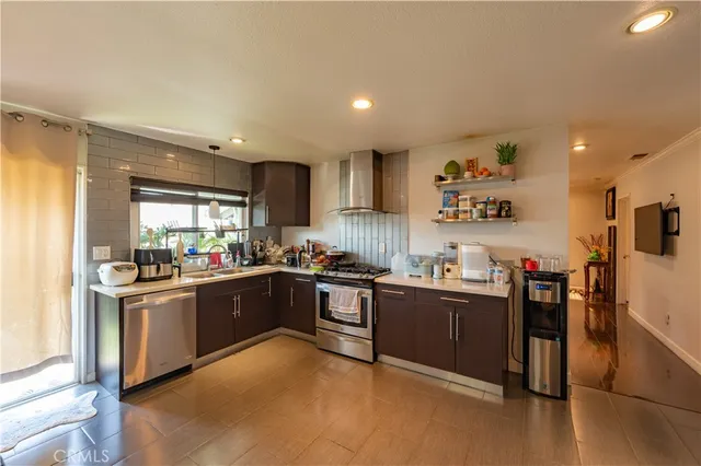 a bedroom with a bed and furniture