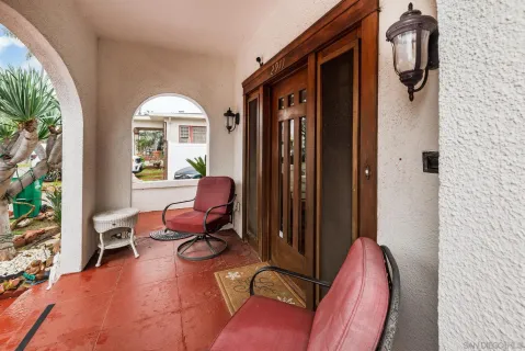 a living room with furniture