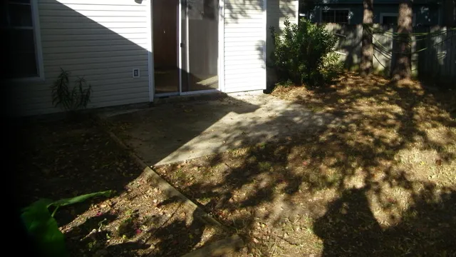 a backyard of a house