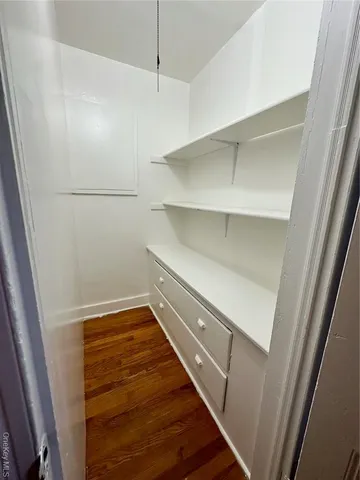 a view of an empty walk in closet