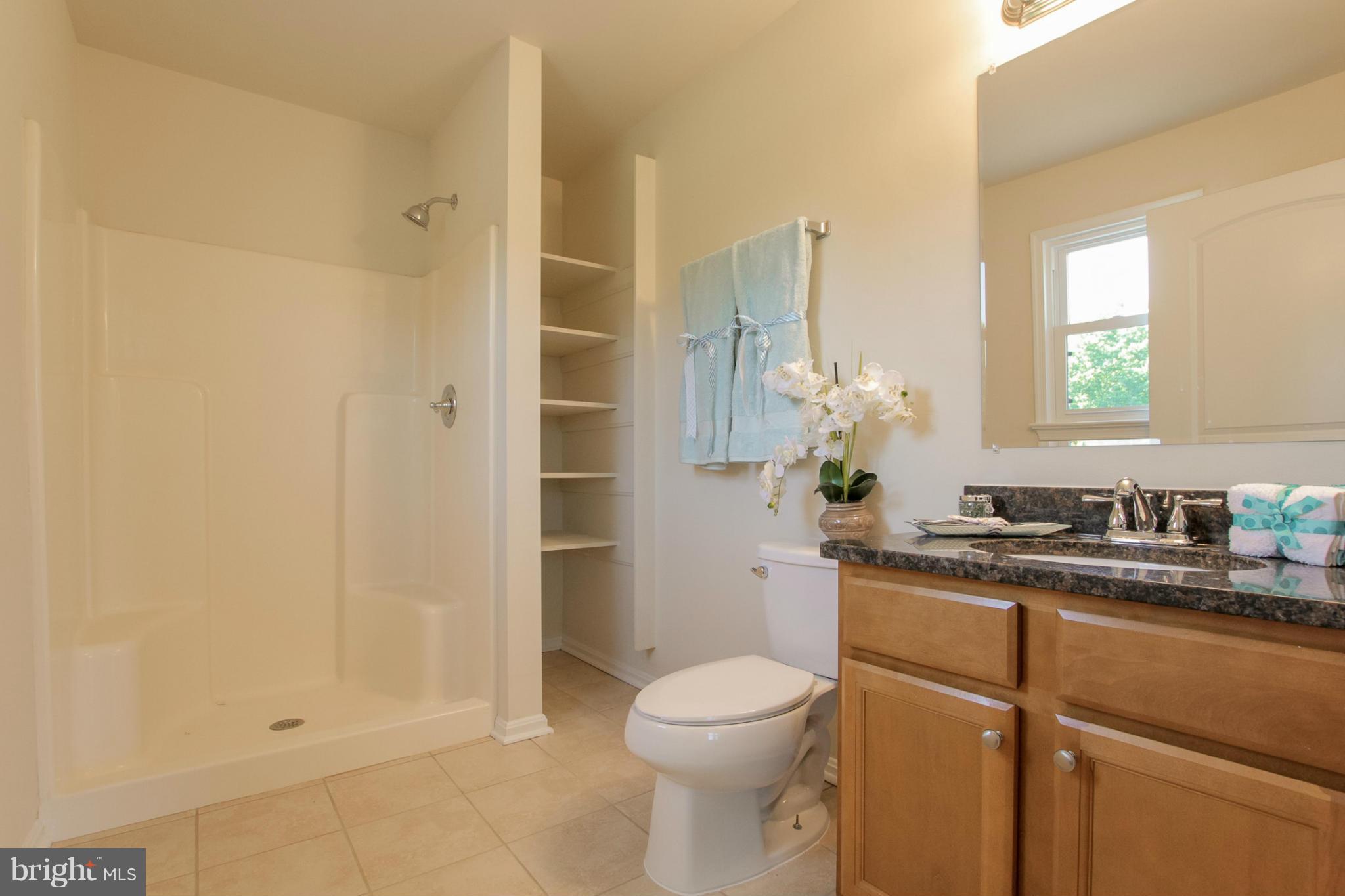 3117 Partlow Road Partlow, VA 22534 - Photo 28 of 30 a bathroom with a granite countertop sink a toilet and shower
