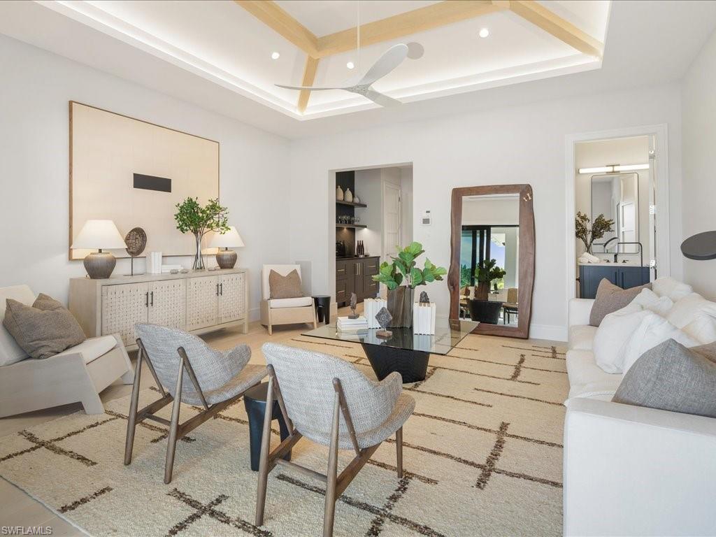 612 Binnacle Drive Naples, FL 34103 - Photo 38 of 50 Living room with recessed lighting and a ceiling fan