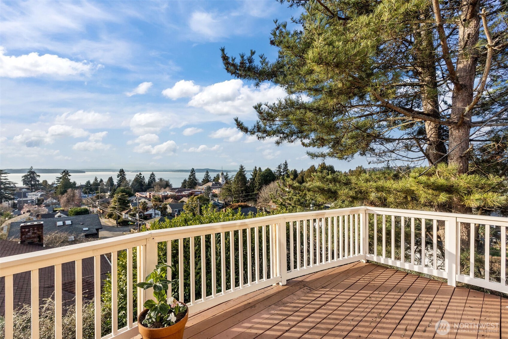 4411 Southwest Othello Street Seattle, WA 98136 - Photo 26 of 36 a view of a balcony with wooden fence