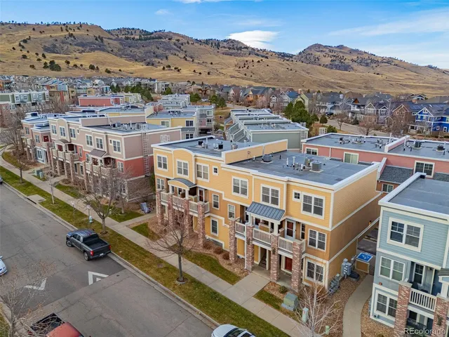 an aerial view of a building