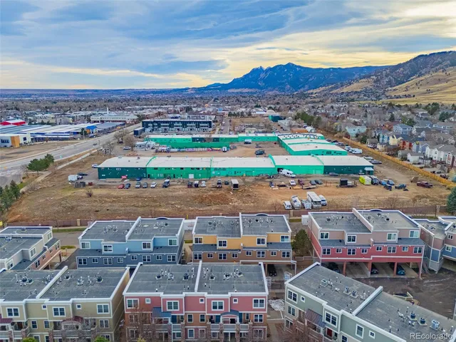 an aerial view of a city