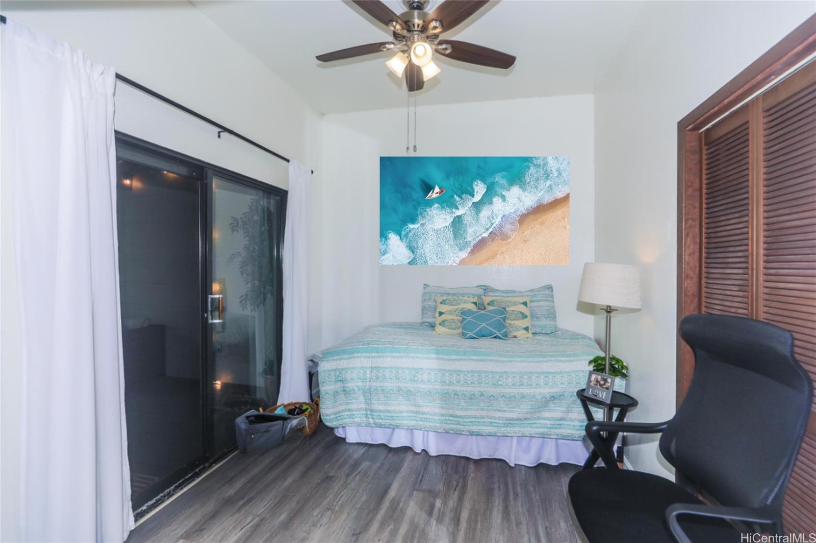 45-995 Wailele Road, Unit 8 Kaneohe, HI 96744 - Photo 9 of 25 Convenient 2nd bedroom has its own to the lanai overlooking the stream.