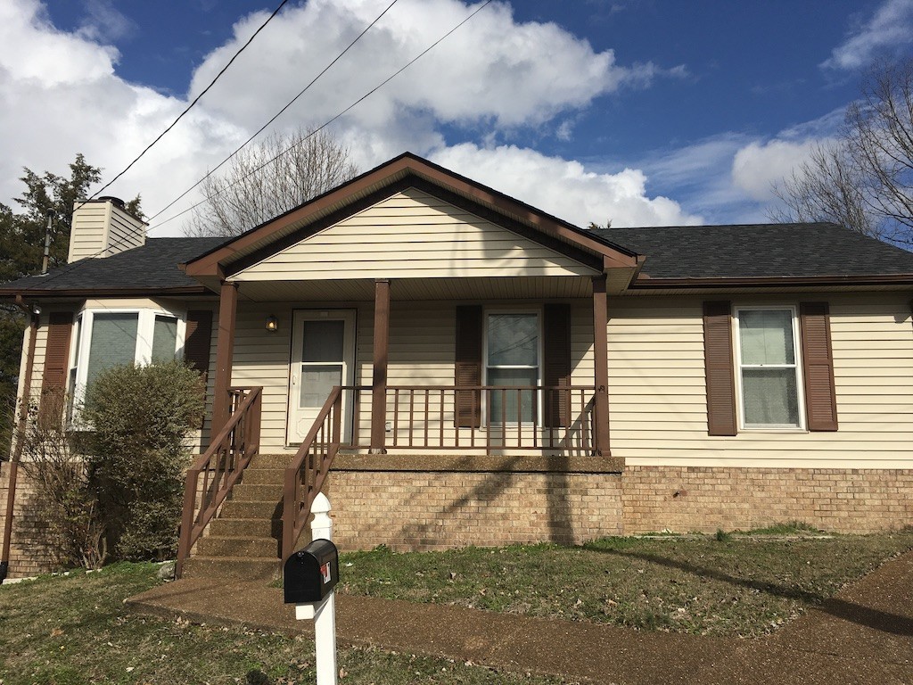 a front view of a house