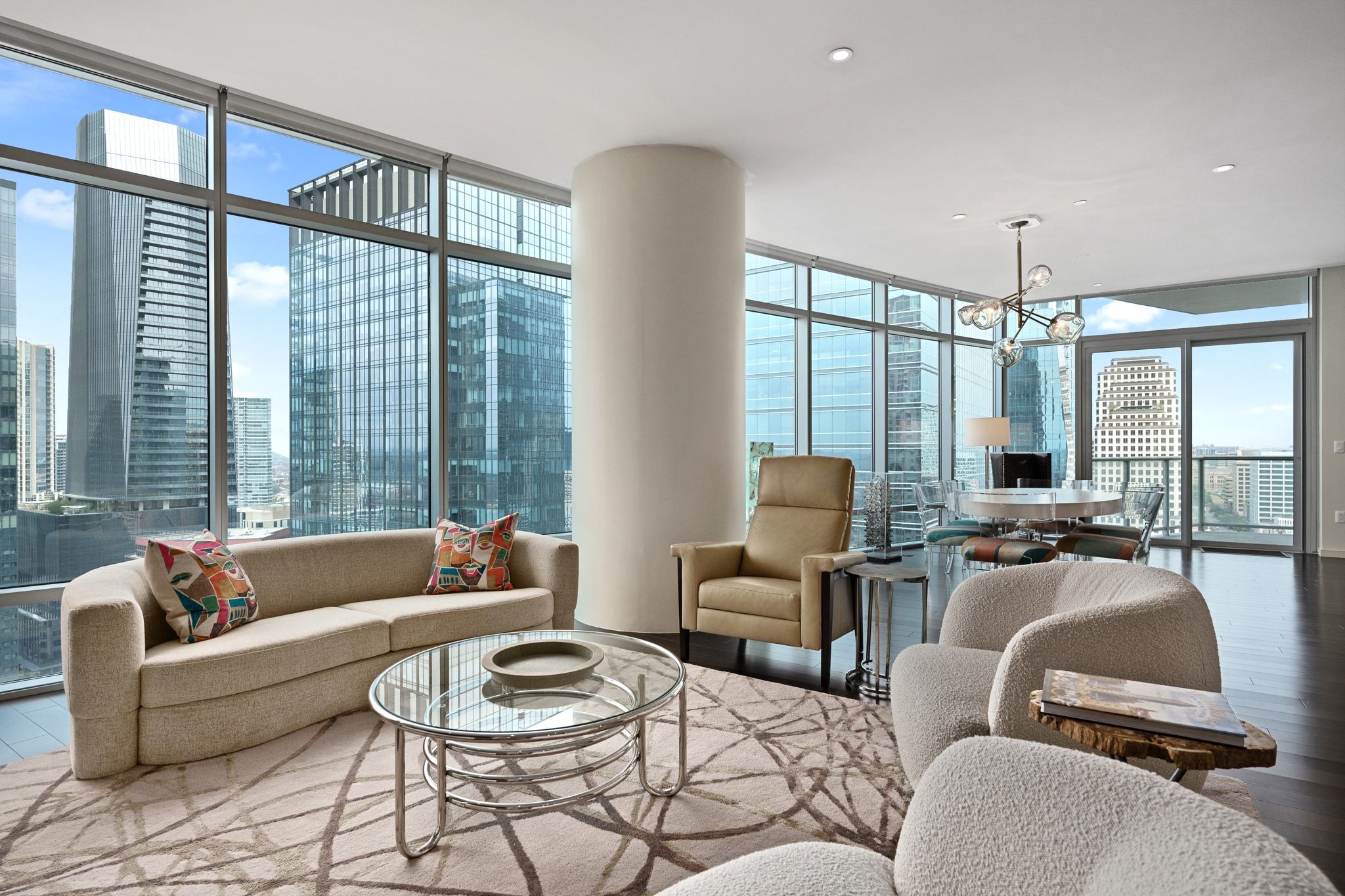 200 Congress Avenue, Unit 24E Austin, TX 78701 - Photo 3 of 40 a living room with furniture and a large window