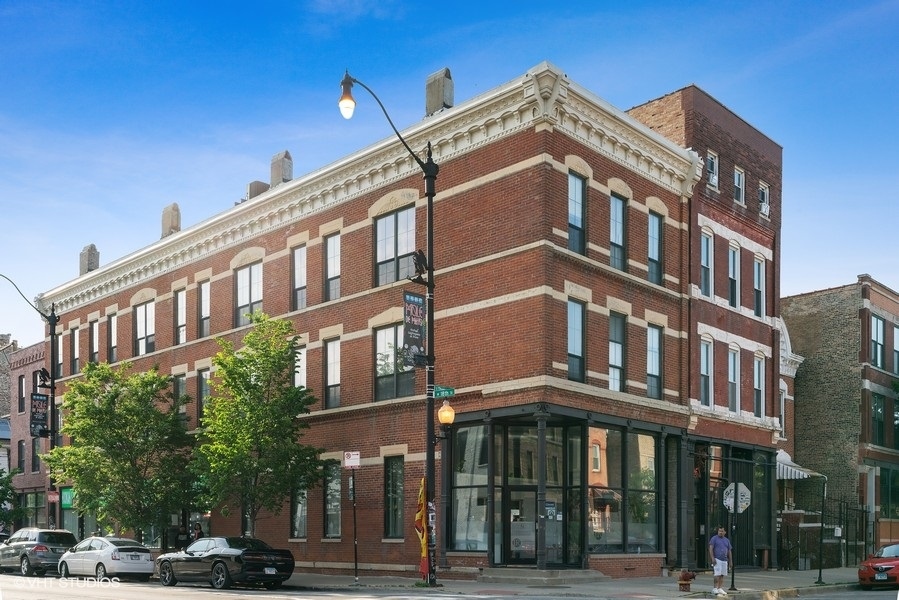 a front view of a building