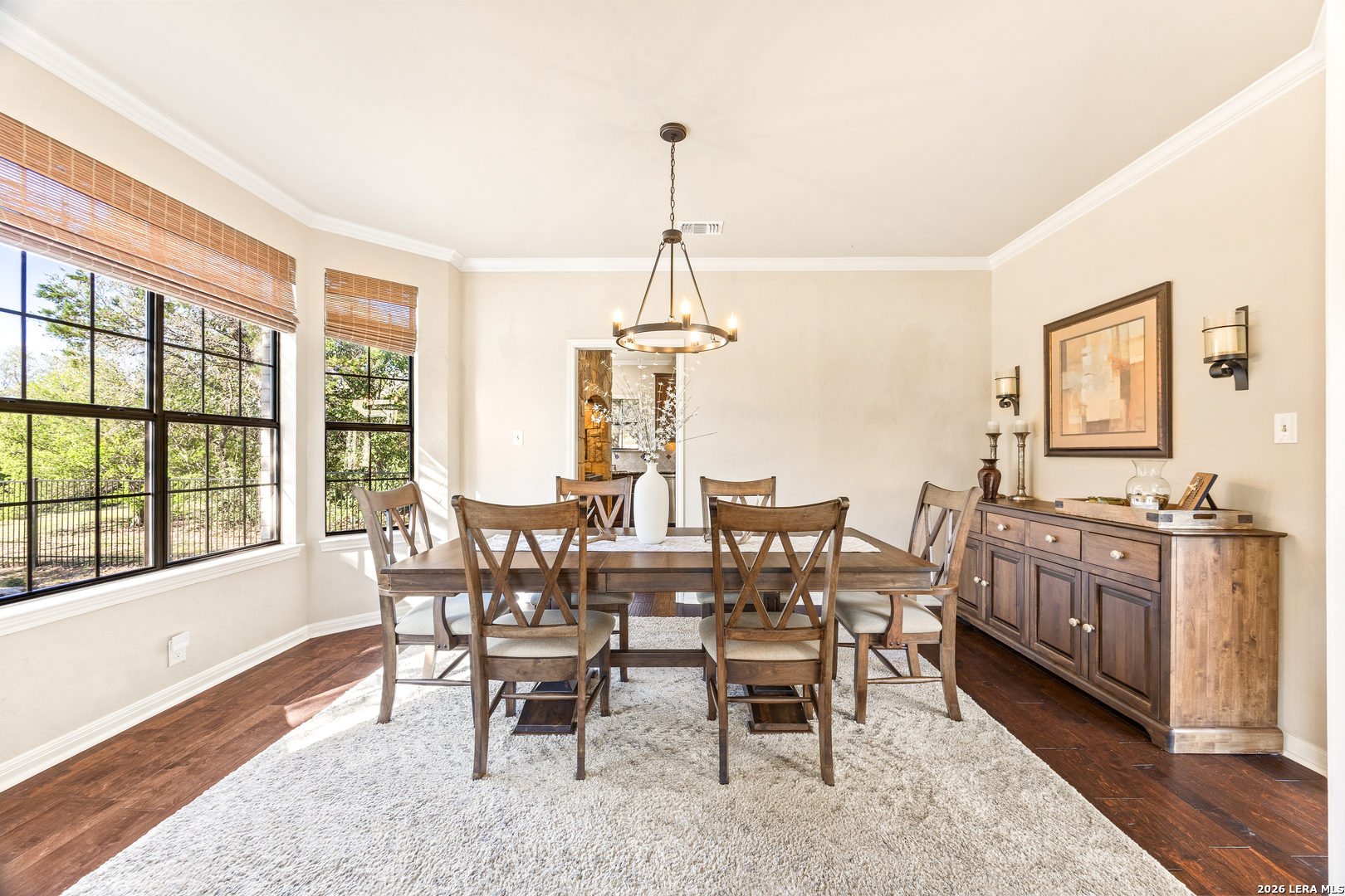 31586 Scarteen Fair Oaks Ranch, TX 78015 - Photo 16 of 67 a view of a dining room with furniture window and wooden floor