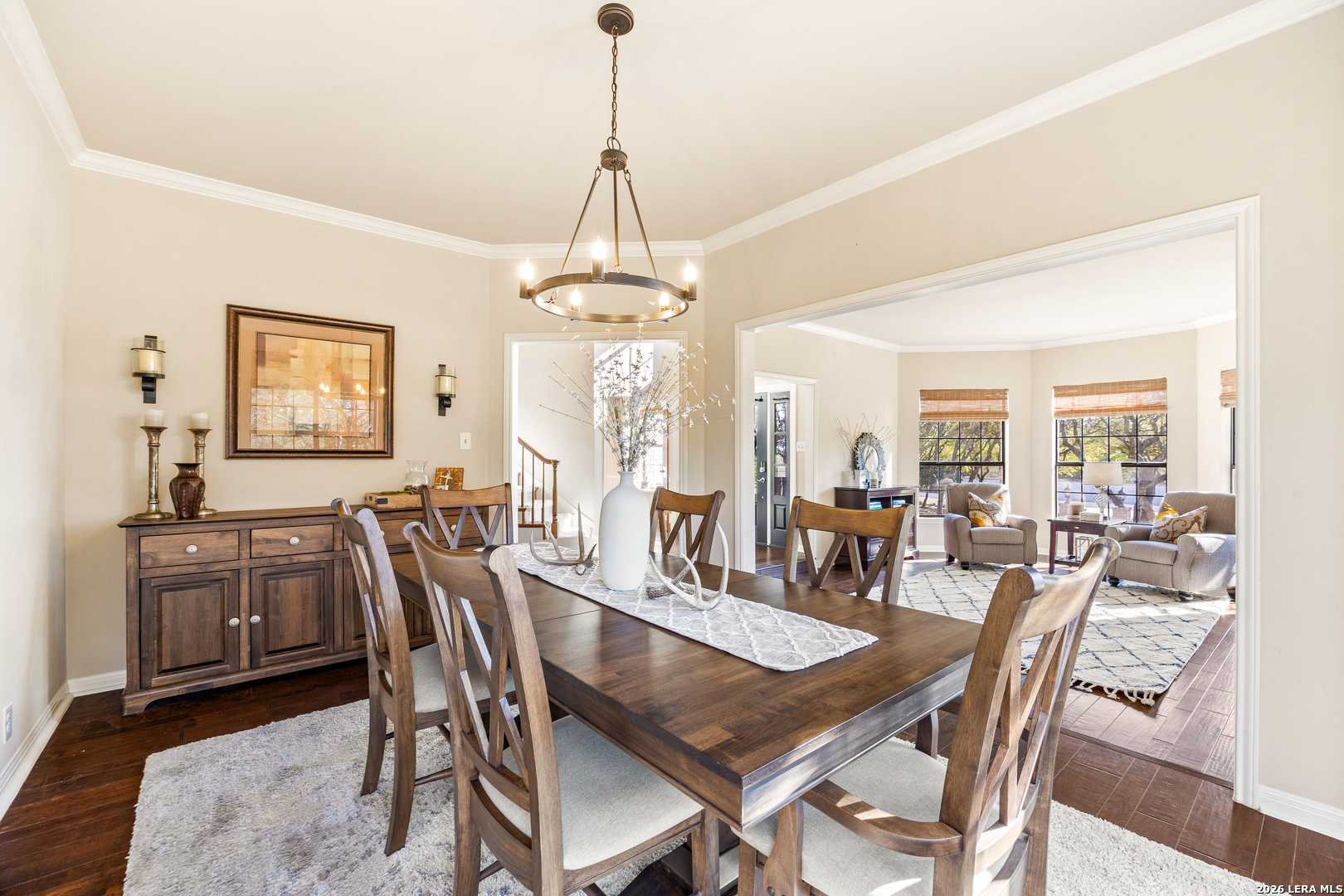 31586 Scarteen Fair Oaks Ranch, TX 78015 - Photo 17 of 67 a view of a dining room and livingroom view kitchen island and a chandelier
