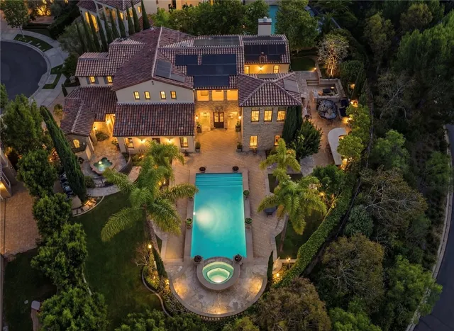 an aerial view of a house