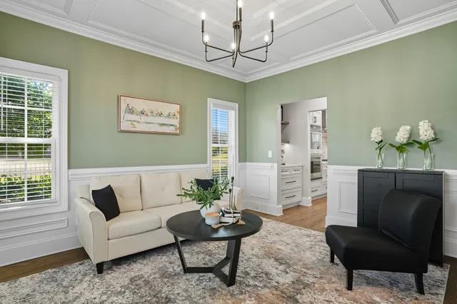 a living room with furniture