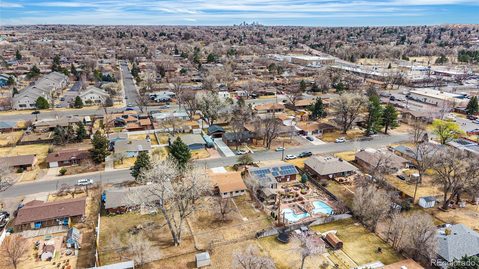 4585 Garland Street Wheat Ridge, CO 80033 - Photo 33 of 35 an aerial view of residential houses with outdoor space