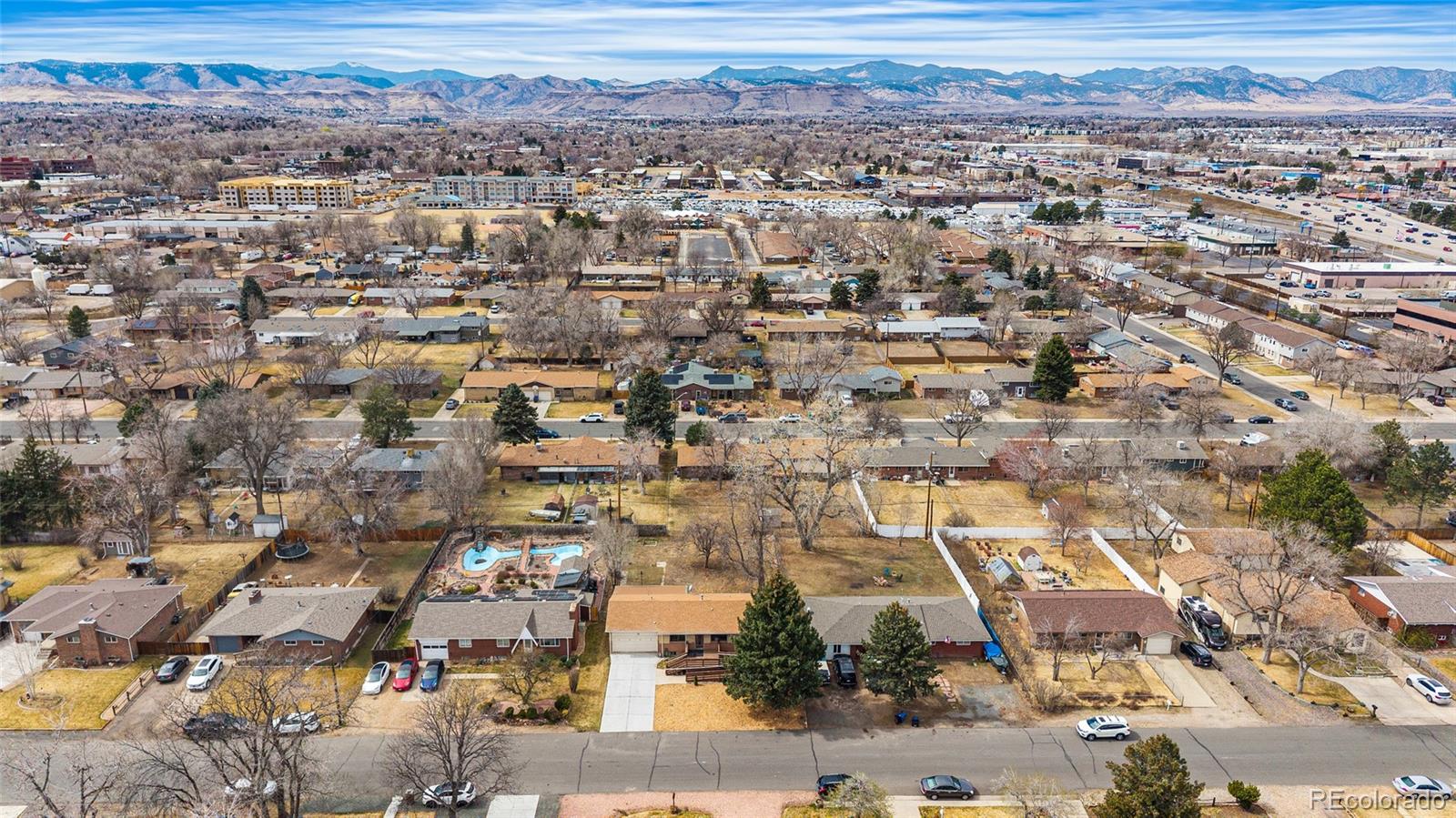 4585 Garland Street Wheat Ridge, CO 80033 - Photo 34 of 35 an aerial view of residential house and green space