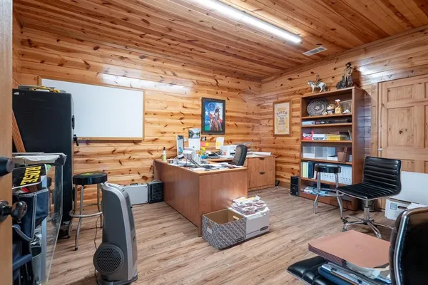 a view of a road with an empty room