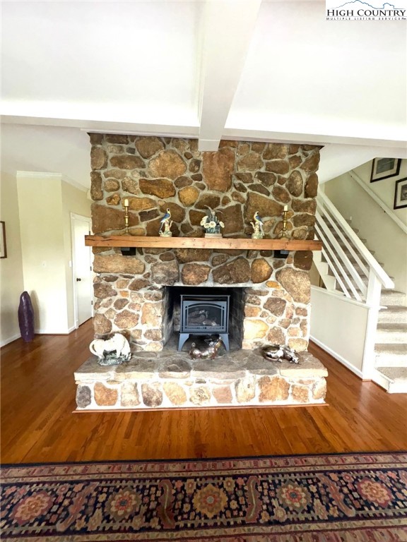 638 Ridge Road Glade Valley, NC 28627 - Photo 8 of 35 a living room with a fireplace