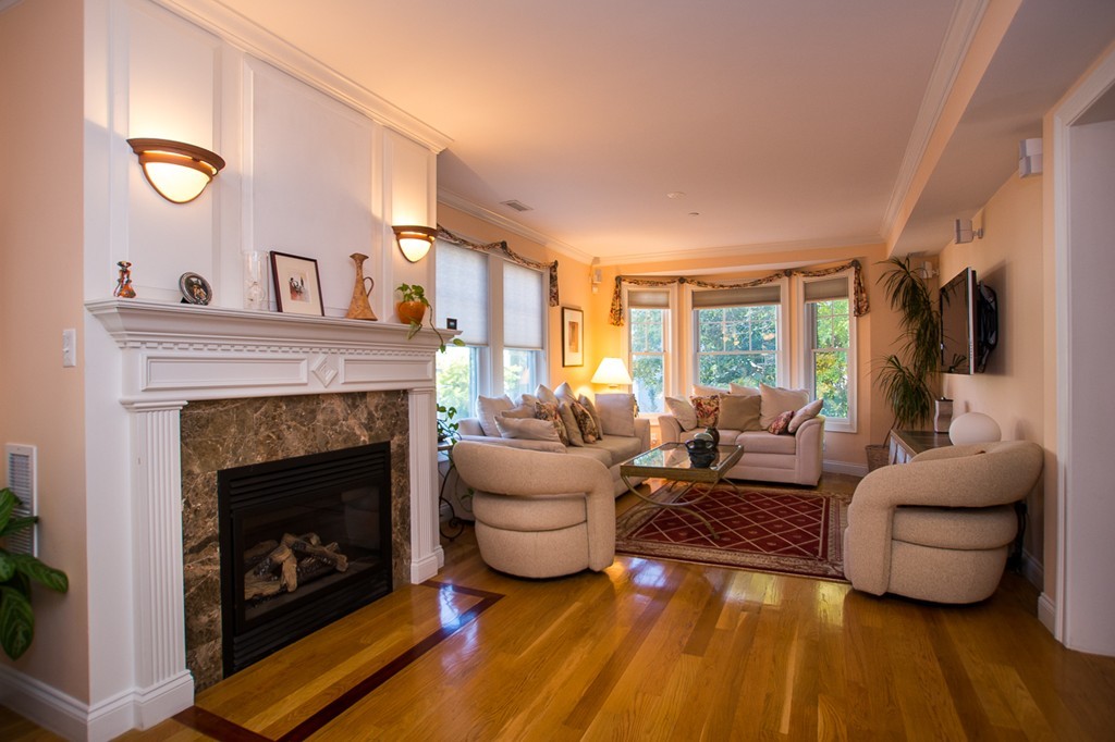 69 Parkton Road, Unit 1 Boston, MA 02130 - Photo 2 of 30 a living room with furniture and a fireplace