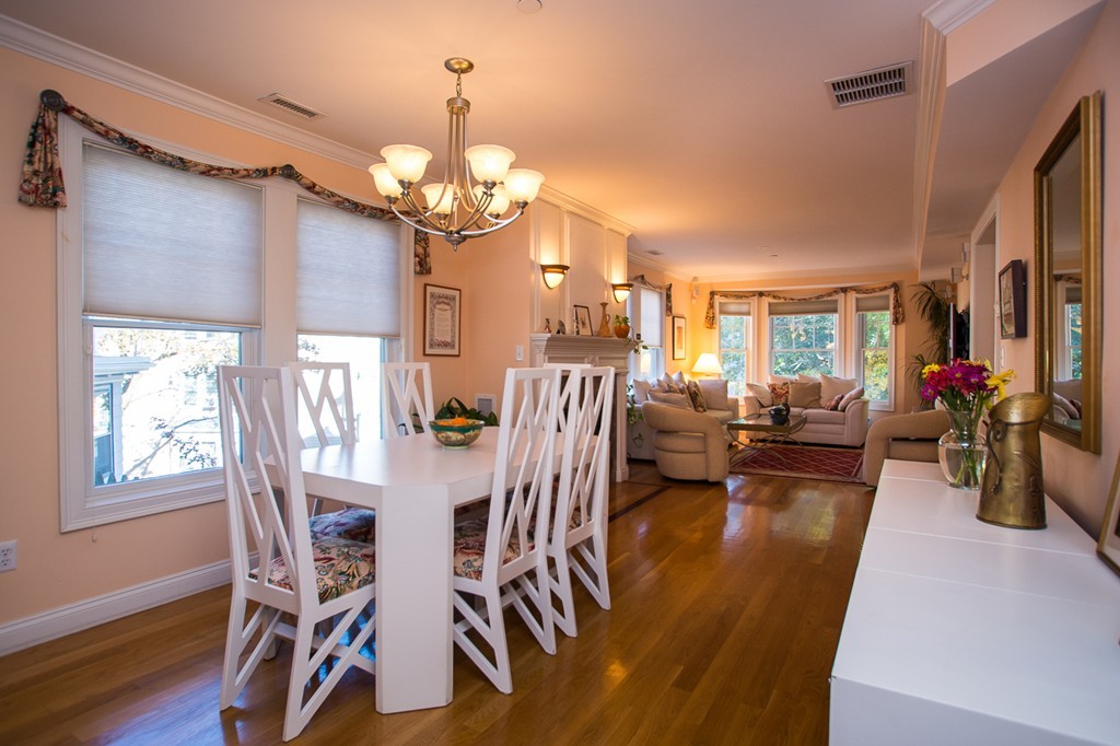 69 Parkton Road, Unit 1 Boston, MA 02130 - Photo 6 of 30 a view of a dining room with furniture a chandelier and wooden floor