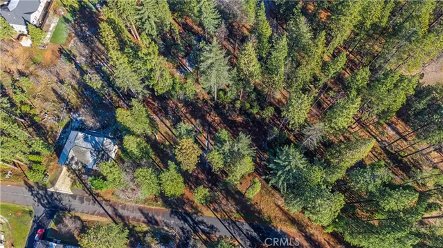 a backyard of a house with lots of trees