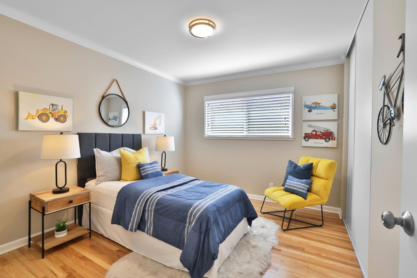 148 Jacinto Way Sunnyvale, CA 94086 - Photo 13 of 27 a bedroom with a bed and wooden floor