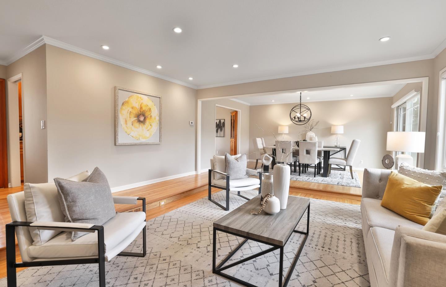 148 Jacinto Way Sunnyvale, CA 94086 - Photo 2 of 27 a living room with furniture and a painting on the wall