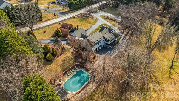 an aerial view of a house