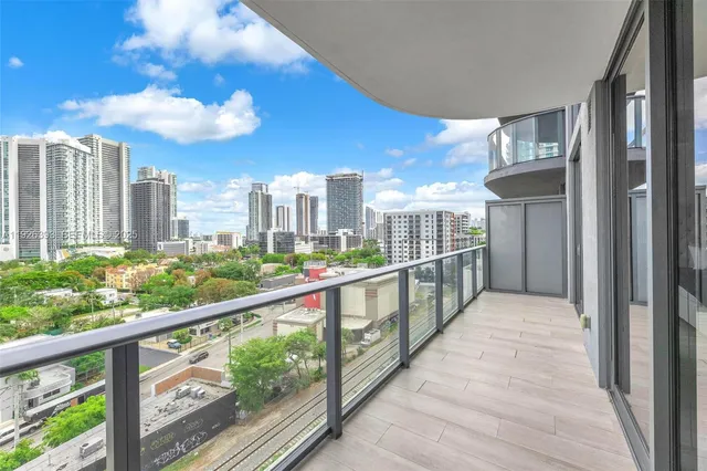 a view of city from a balcony