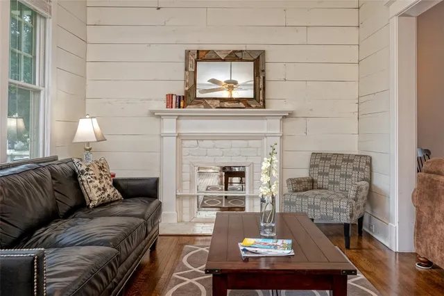 a living room with furniture