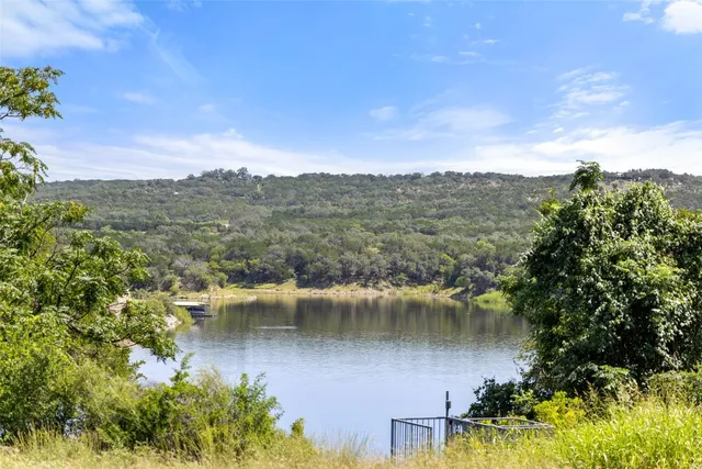 a view of a lake with a mountain