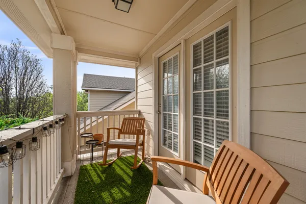 a view of outdoor space with seating area