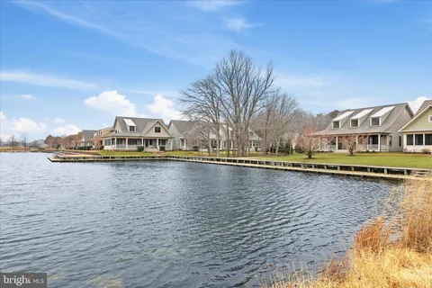 a view of a lake with houses