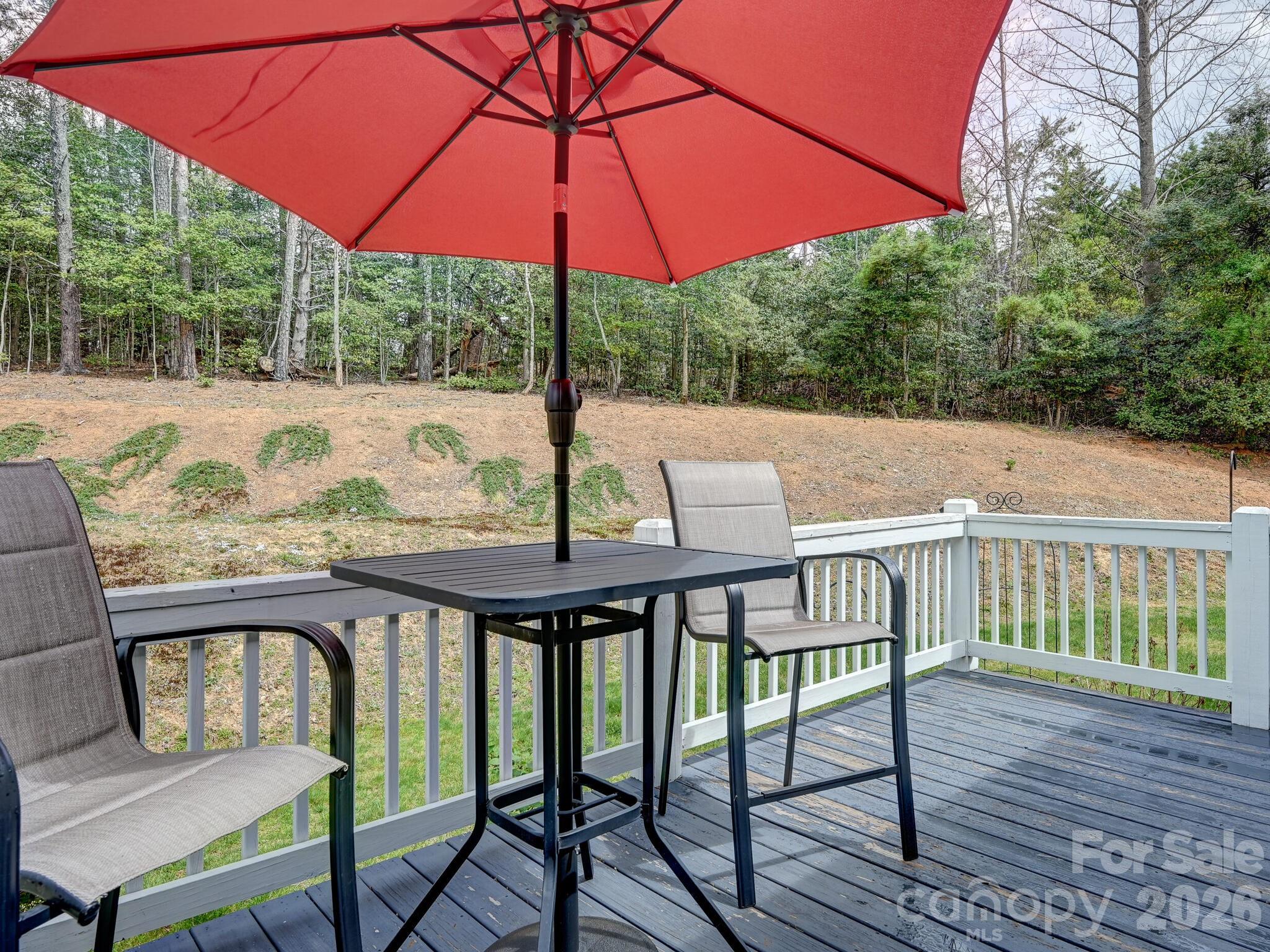 241 West Sunset Ridge Drive Etowah, NC 28729 - Photo 29 of 30 a view of balcony with wooden floor and outdoor seating